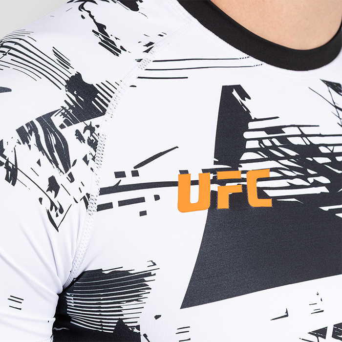 UFC Zenith by Venum Fight Week Rashguard Kort erme Svart Hvit Oransje