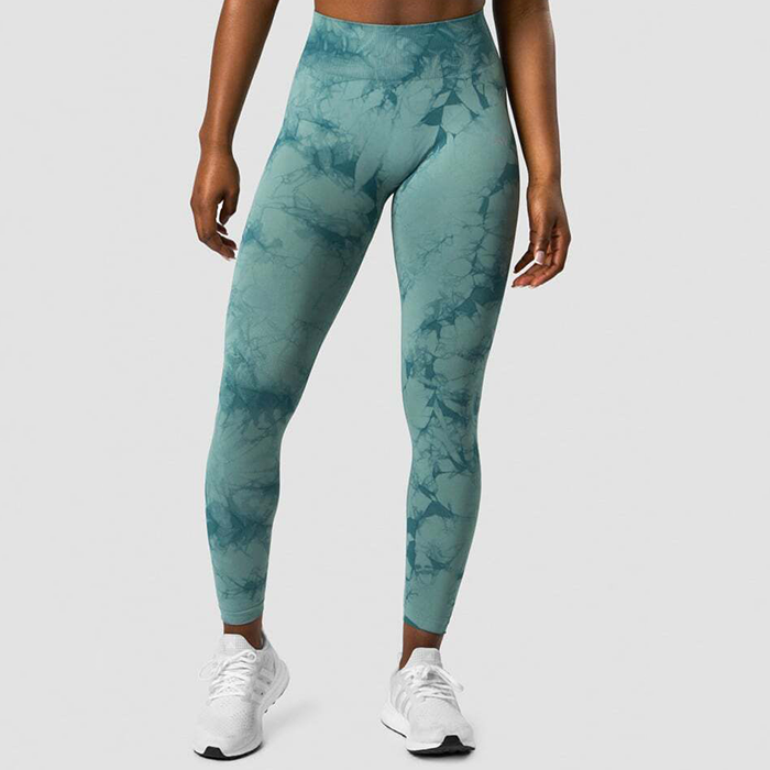 Define Seamless Tie Dye Tights, Teal