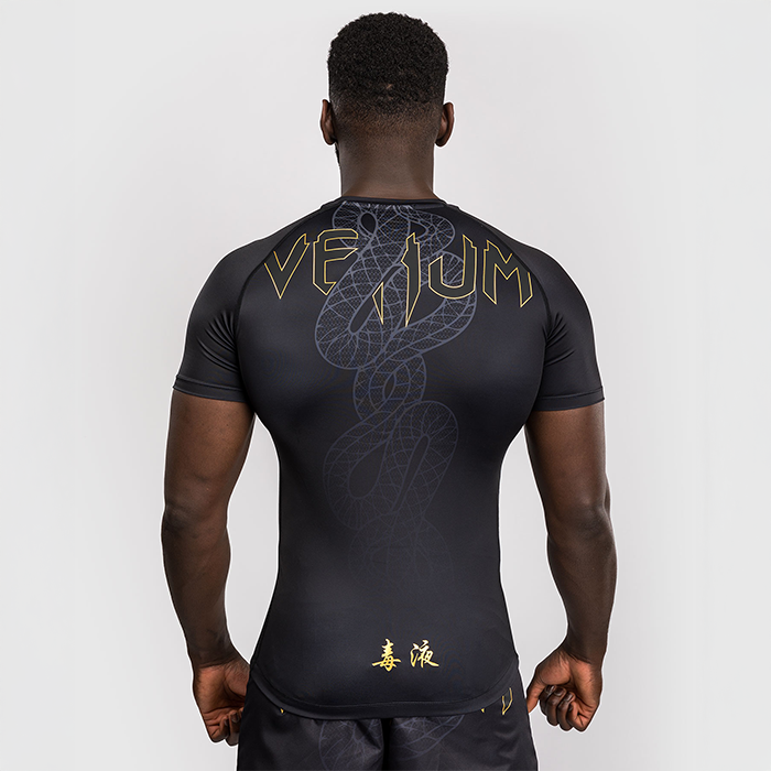 Serpenti Rashguard Kort Erme Svart S&oslash;lv Gull