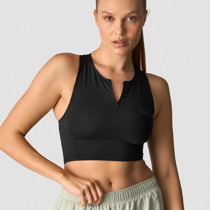 Bilde av Mirage Cropped 1/4 Zip Tank Top Wmn, Black