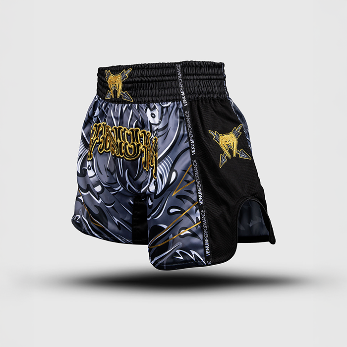 Venum Wolf Atak Muay Thai Shorts Svart Gr&aring;