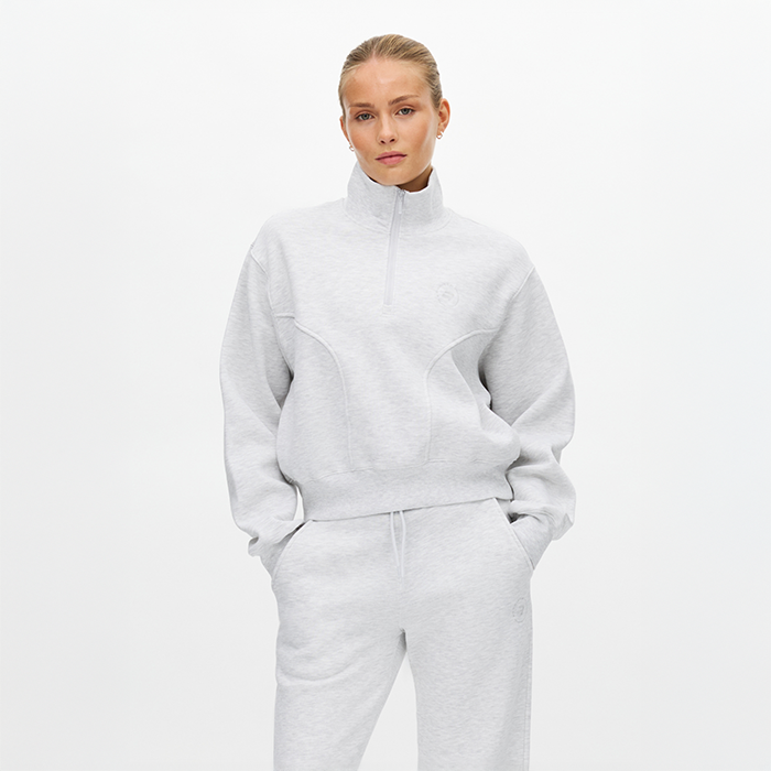 Base Half‑Zip Lys Gr&aring;
