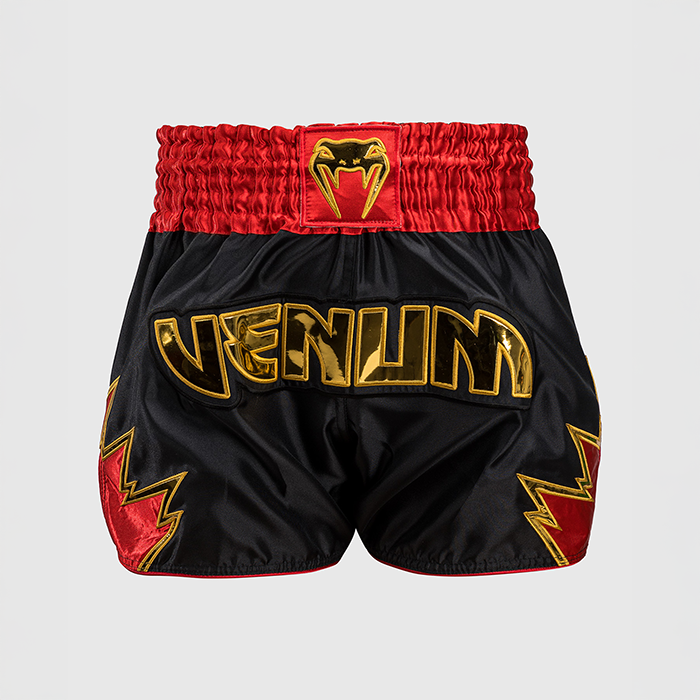 Inferno Muay Thai Shorts Svart Gull R&oslash;d