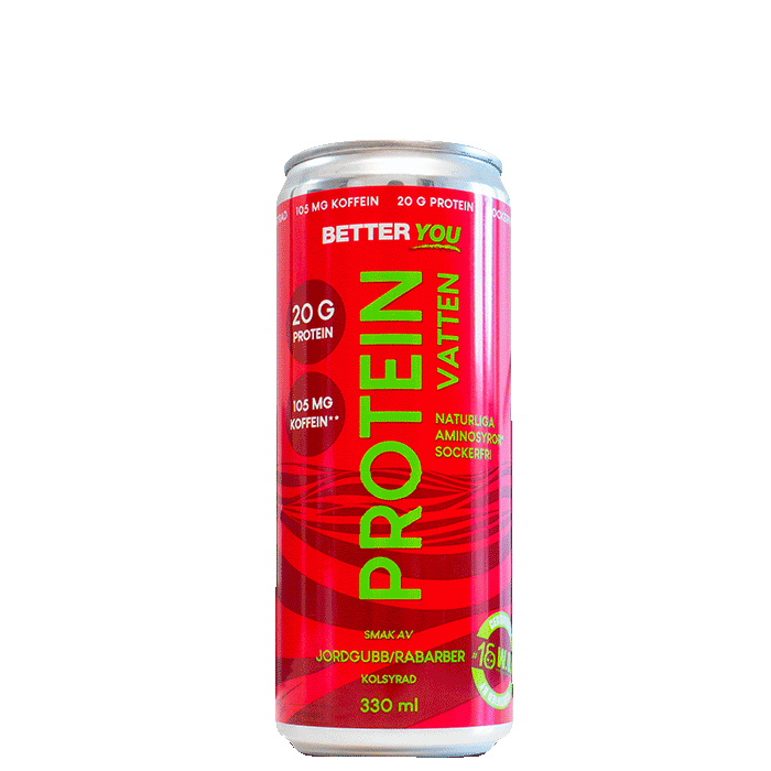 Proteinvann Koffein Jordbær Rabarbra 330 ml