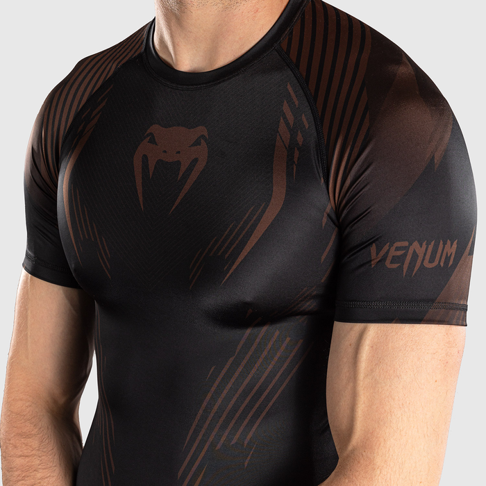 Venum NO-GI 6.0 Short Sleeve Rashguard Black/Brown