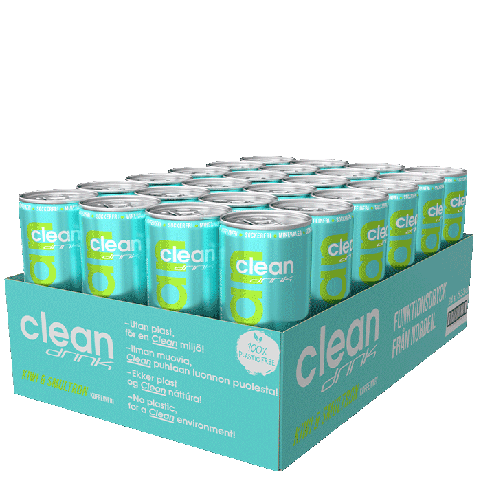 Bilde av 24 X Clean Drink, 330 Ml, Kiwi/smultron - Koffeinfri