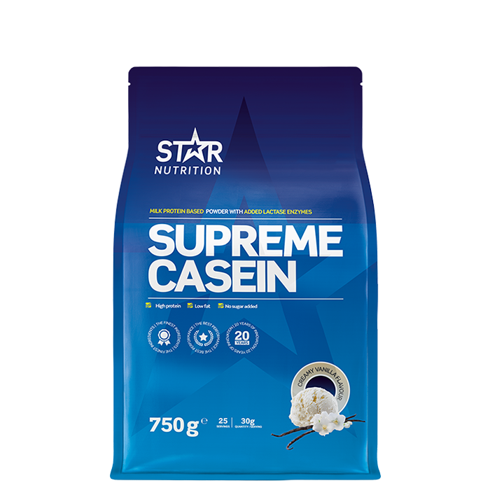 Star Nutrition Supreme Casein 750 g, proteinpulver Creamyvanilla