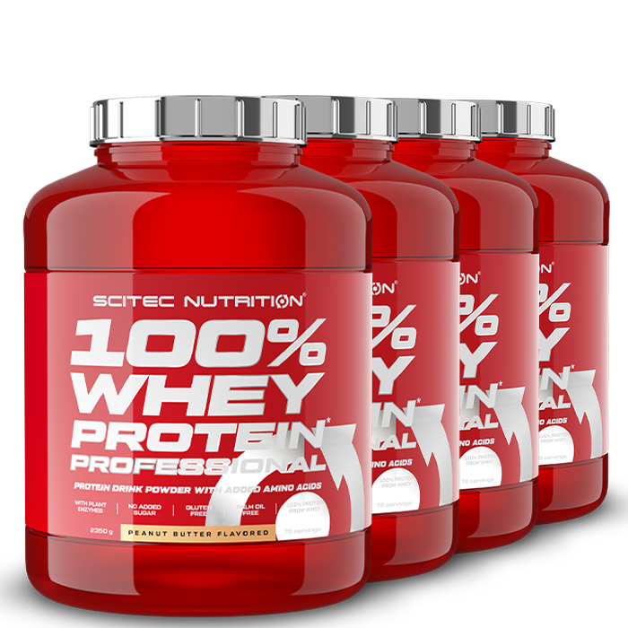 BIGBUY 4 x 100% Whey Protein Professional Myseprotein 2350 g