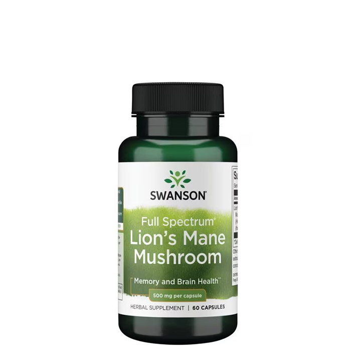 Full Spectrum Lion's Mane Mushroom 500 mg 60 kapsler