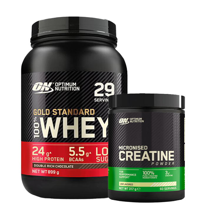Bilde av Optimum Nutrition 100% Whey Gold Standard Vassleprotein 908 G + Creatine Powder, 300 G