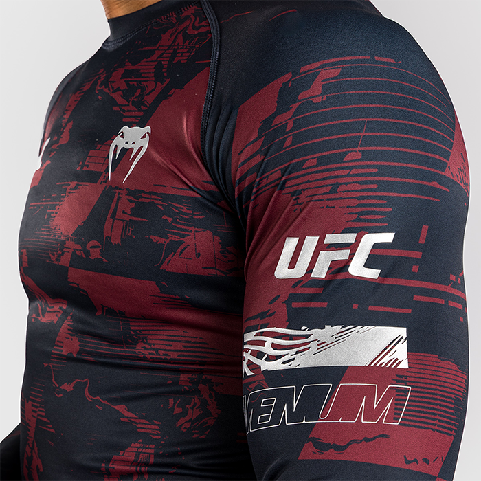 UFC Zenith by Venum Fight Week Rashguard Lang erme Bl&aring; R&oslash;d Gr&aring;