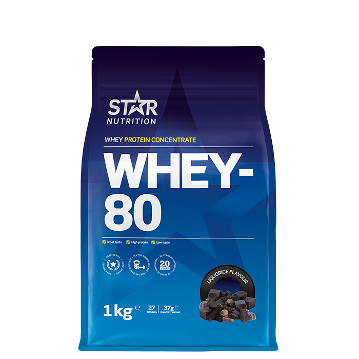 Whey-80 Myseprotein 1 kg licourice