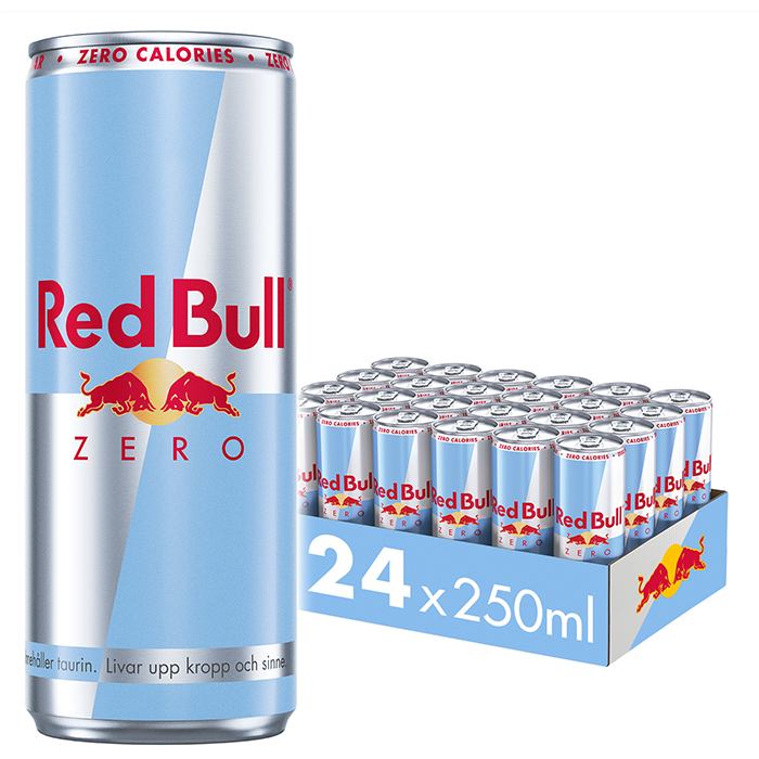 24 x Red Bull Energidrikk, 250 ml, Zero Zero