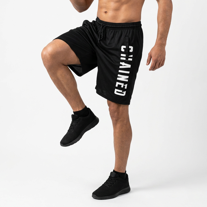 Chained Mesh Shorts Svart Hvit