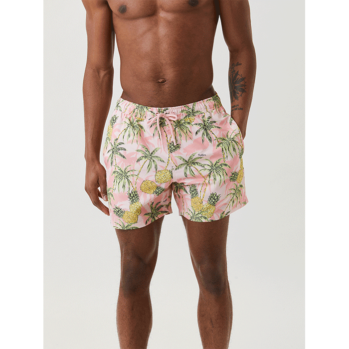 Borg Print Swim Shorts, BB Tropicana Pink