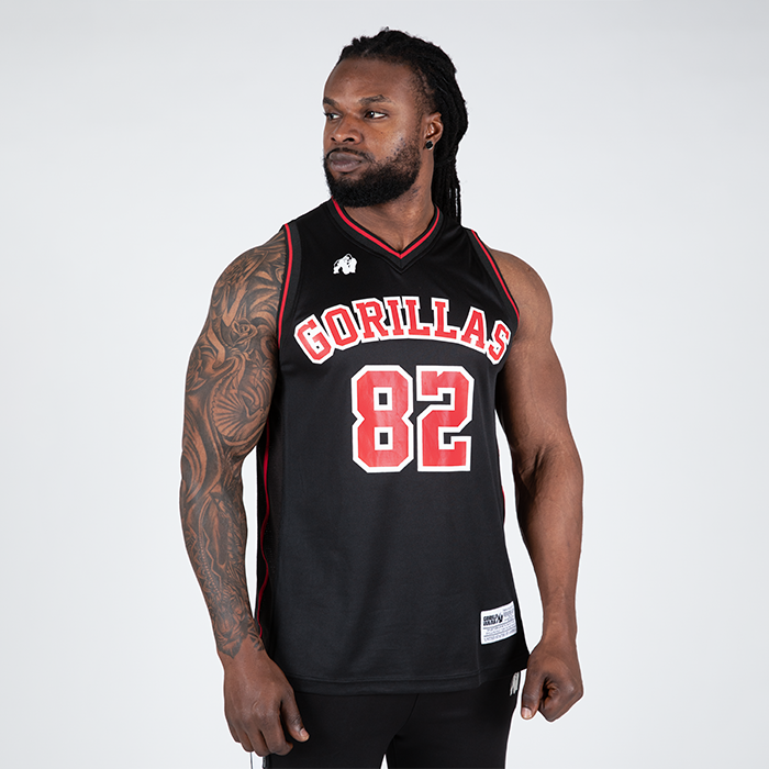 San Mateo Jersey Tank Top, Black/Red