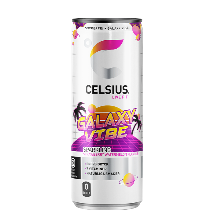 24 x Celsius Energidrikk 355 ml Galaxy Vibe - NEW
