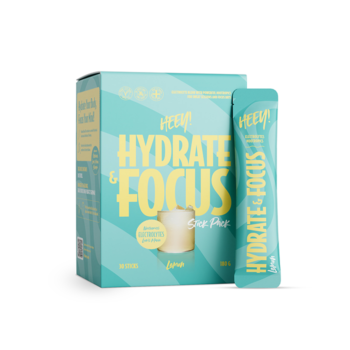 Hydrate & Focus Elektrolytter + Lions Mane Sitron 30 Stick Pack