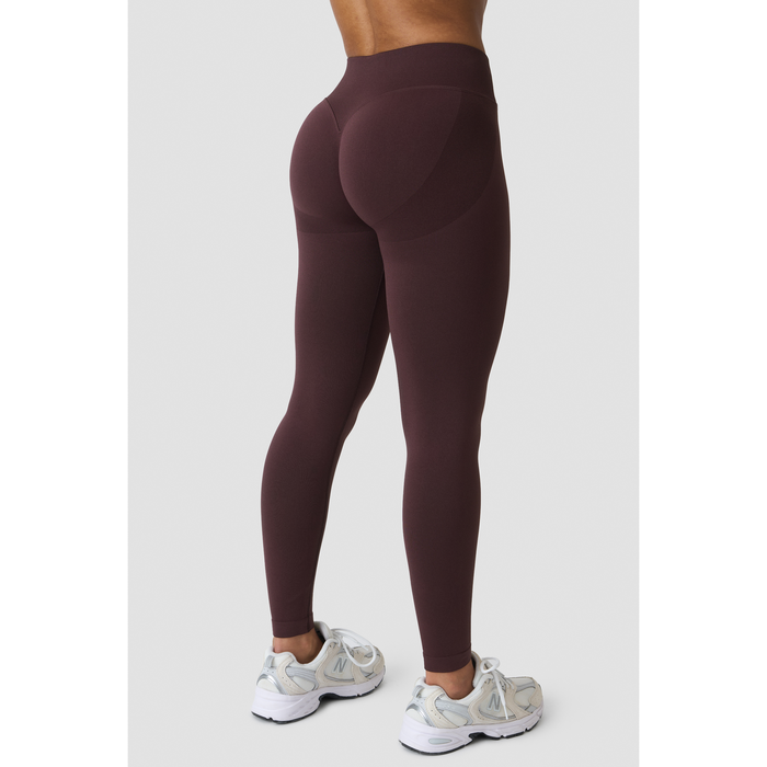 Smooth Seamless V-formede Tights Mid Rise Brun