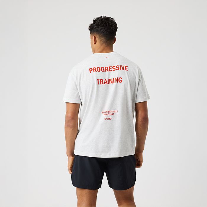 Gym Oversized T‑skjorte Lysegr&aring;
