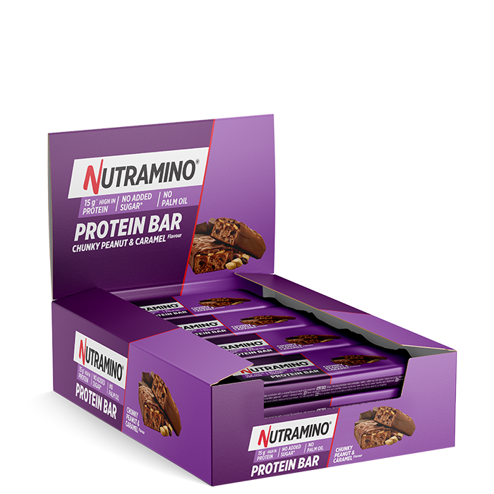 12 x Nutramino Protein Bar, 55 g, Chunky Peanut &; Caramel (Ny)