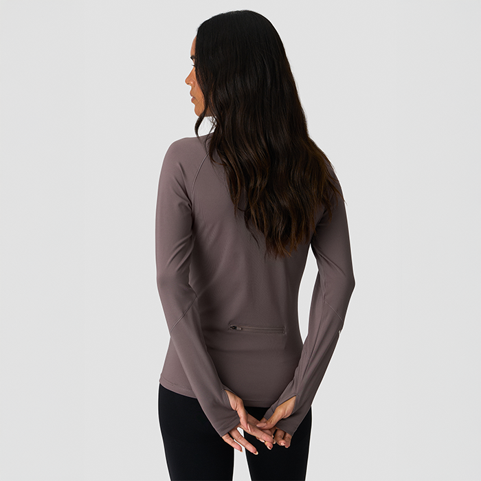 Everyday Langermet Stripet 1/4 Zip Brun