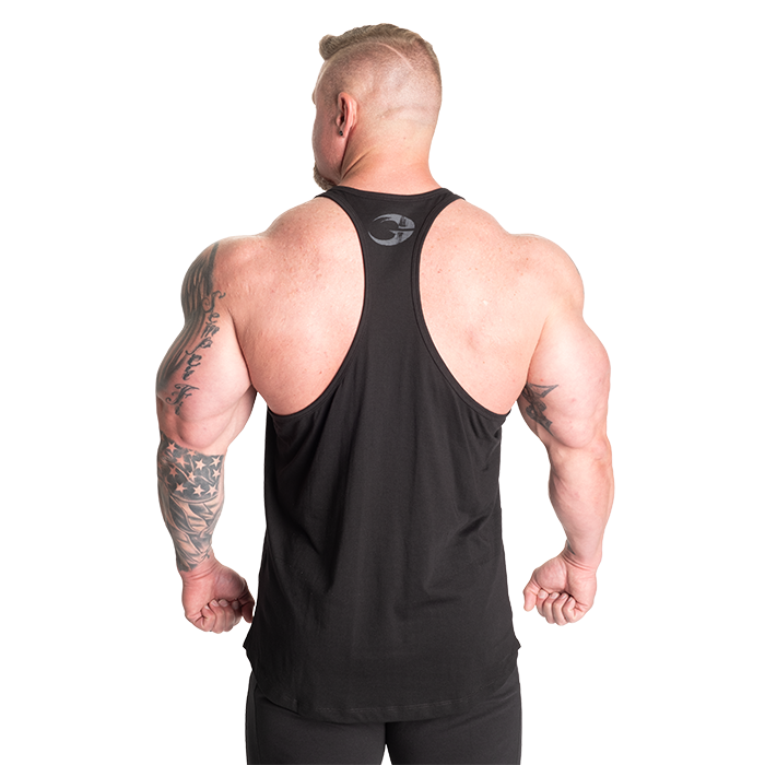 Essential T-Back Linne Svart/Gr&aring;