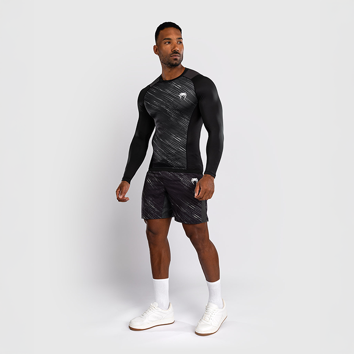 Rapid Rashguard Langermet Svart Grå Hvit