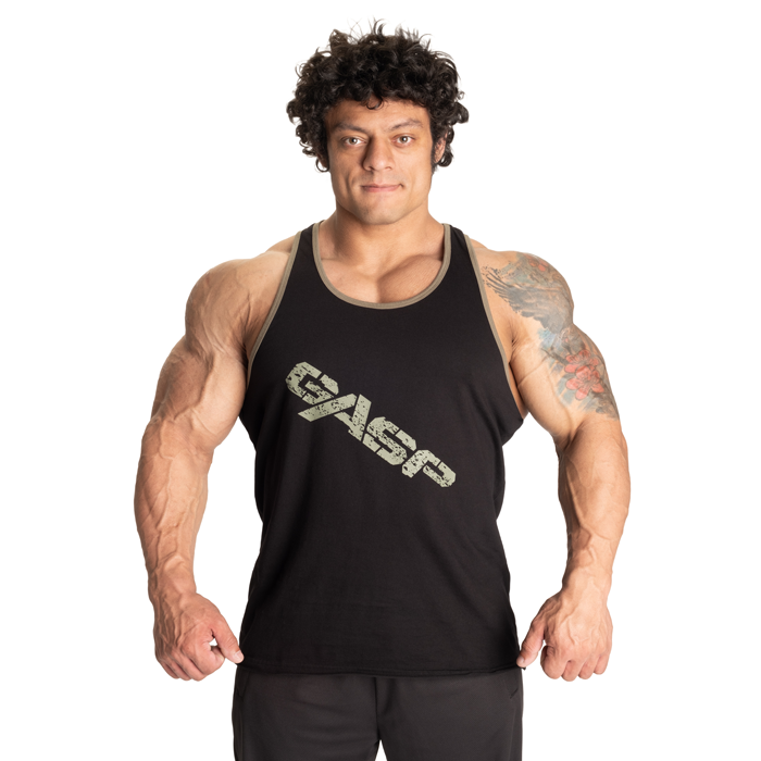 Vintage T-Back Singlet Svart Gr&oslash;nn