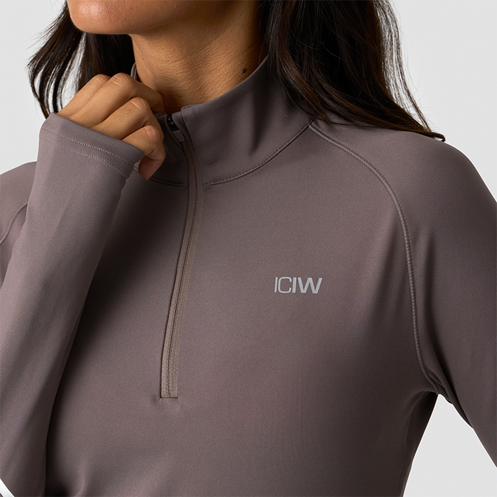 Everyday Langermet Stripet 1/4 Zip Brun
