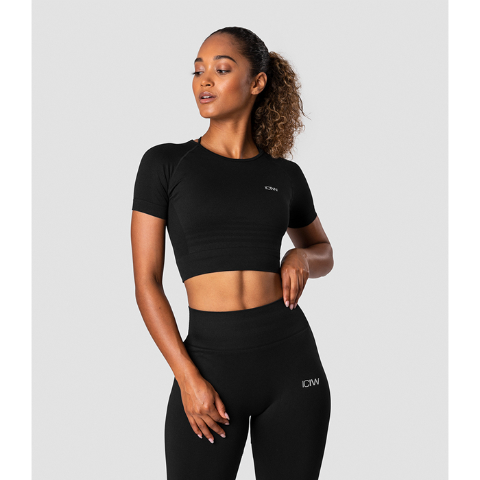 Bilde av Define Seamless Cropped T-shirt Wmn, Black