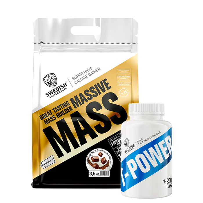 Massive Mass Gainer 3,5 kg + T-Power Testo 200 Kapslar