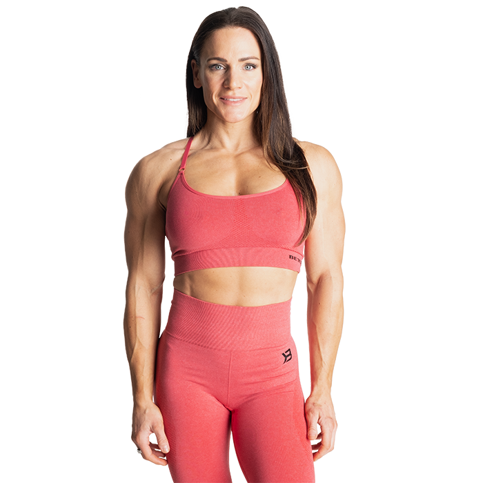 Astoria Seamless Short Bra, Chili Red Melange