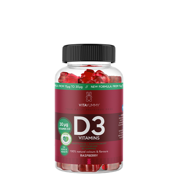 D3 Bringebær 60 Gummies