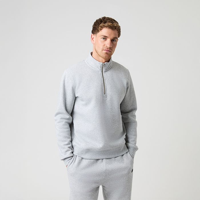 Centre Half Zip Tr&ouml;ja Gr&aring;