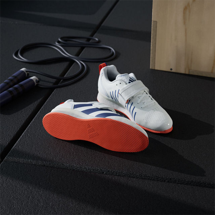 Adipower Weightlifting 3 Sko Hvit M&oslash;rkebl&aring;