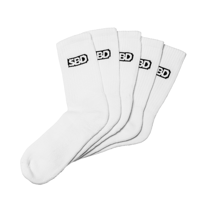 SBD Classic Crew Socks 5-Pack White