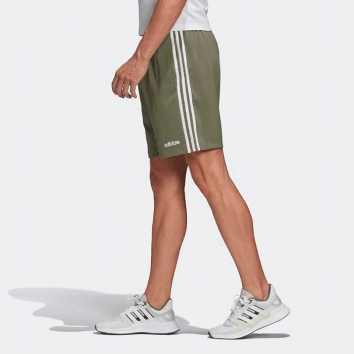 Adidas Essential 3 Stripe Shorts, Green