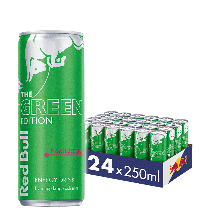 24 x Red Bull Energidryck, 250 ml, Green Edition, Cactus