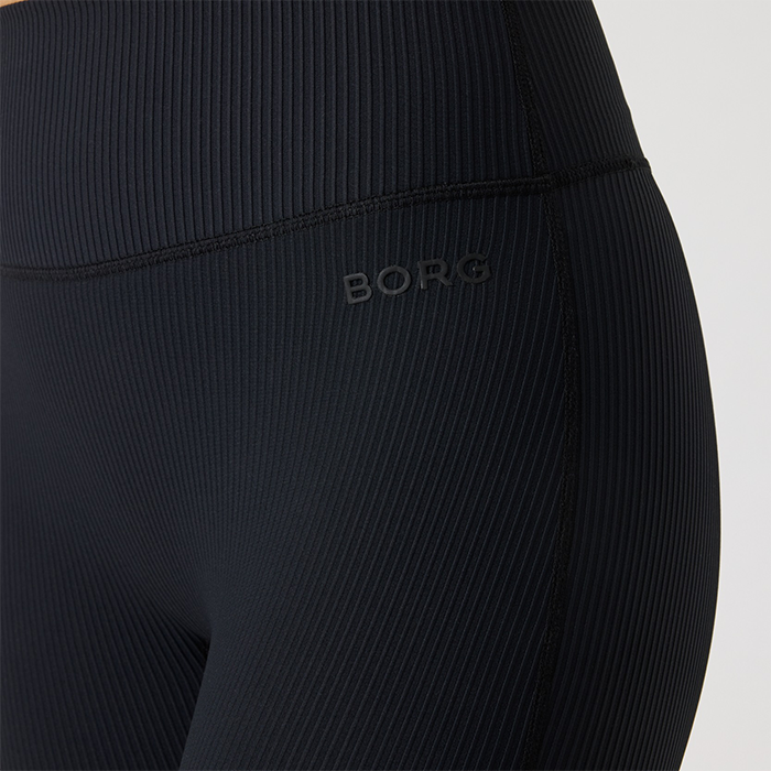 Studio Ribbed Flare Tights Svart