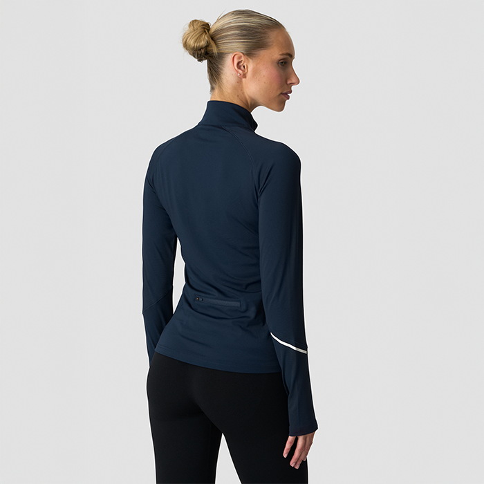 Everyday Langermet Stripet 1/4 Zip Bl&aring;