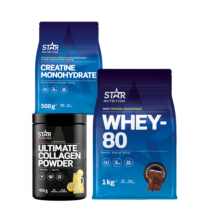 Start Strong: Whey-80 1 kg + Kreatin Monohydrat 500 g + kollagen 400 g