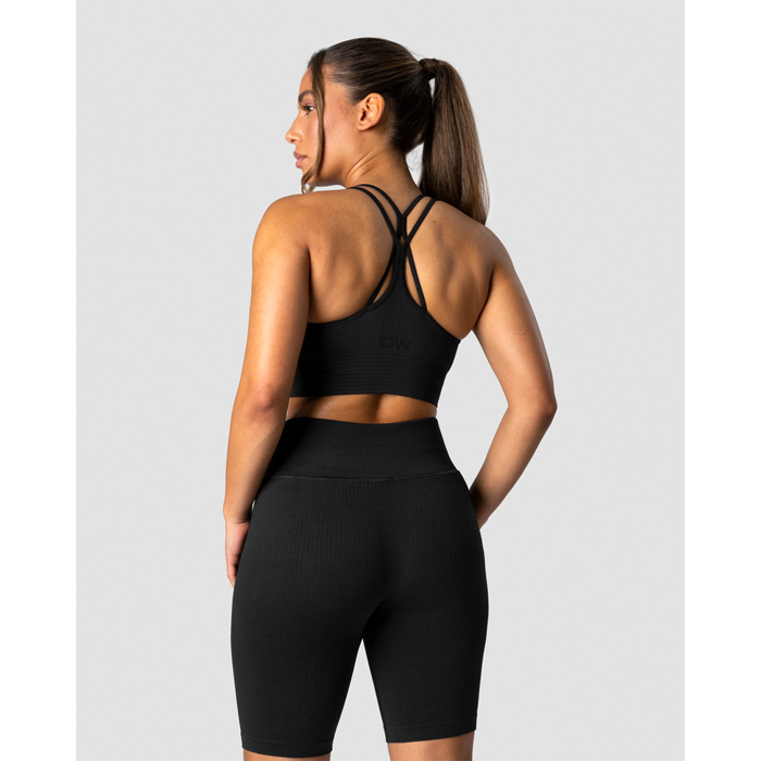 Ribbed Define Seamless Sports Bra, Black