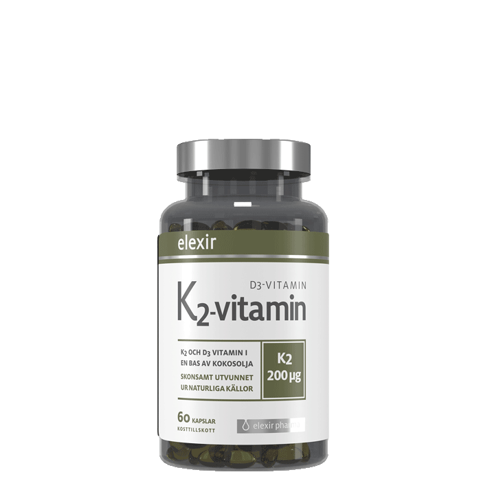 Elexir Pharma Vitamin K2+D3 200 mcg 60 kapsler Elexir Pharma Vitamin K2+D3 200 mcg 60 kapsler