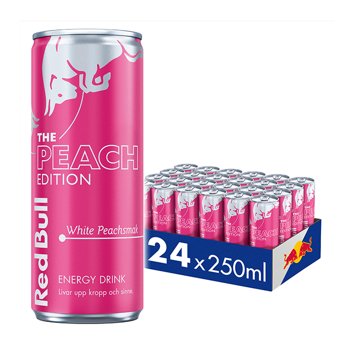 24 x Red Bull Energidryck, 250 ml, White Peach