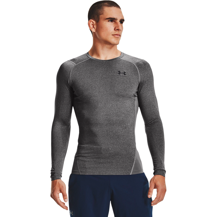 UA HG Armour Comp LS, Carbon Heather