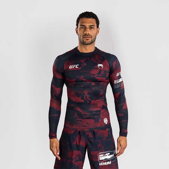 UFC Zenith by Venum Fight Week Rashguard Lang erme Bl&aring; R&oslash;d Gr&aring;