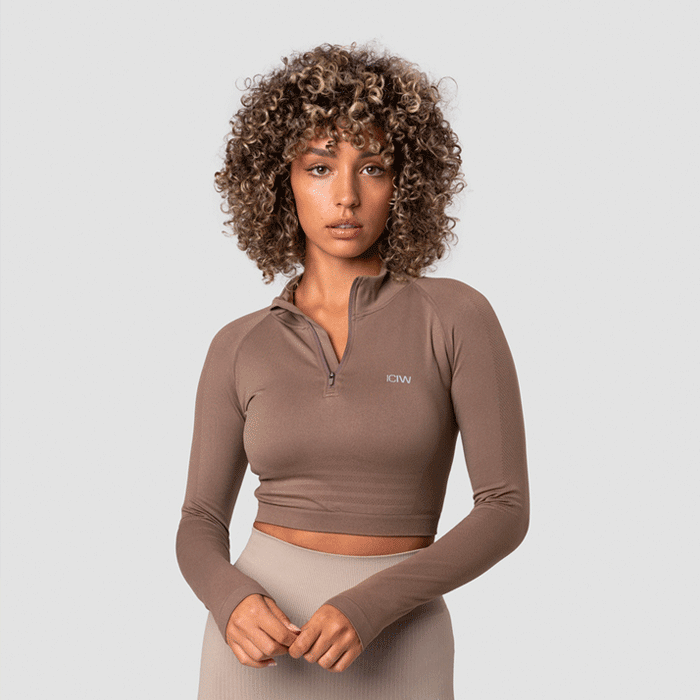 Define Cropped 1/4 Zip, Desert Sand