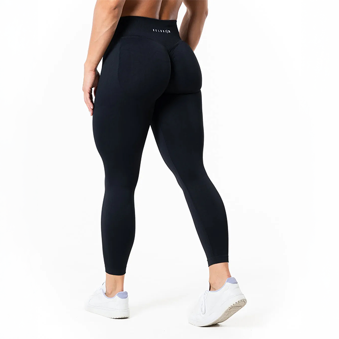 Aura Seamless Scrunch Tights Tall Svart