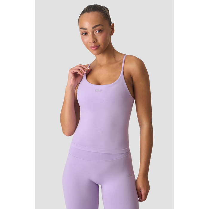 Smooth Seamless 2 i 1 Singlet med Tynne Stropper Lilla